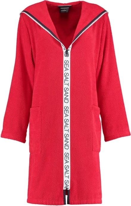 Badjas Cawö 3101 Uni Rits Women Rood-XS