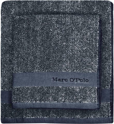 Marc O'Polo Melange  Washandje - 16x22 - Marine/Silver