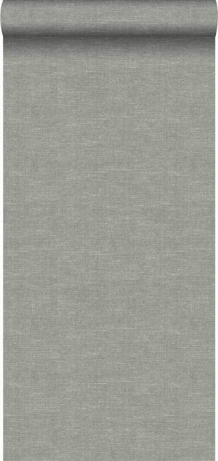Origin Wallcoverings behang linnenstructuur vergrijsd groen - 53 cm x 10.05 m - 347634