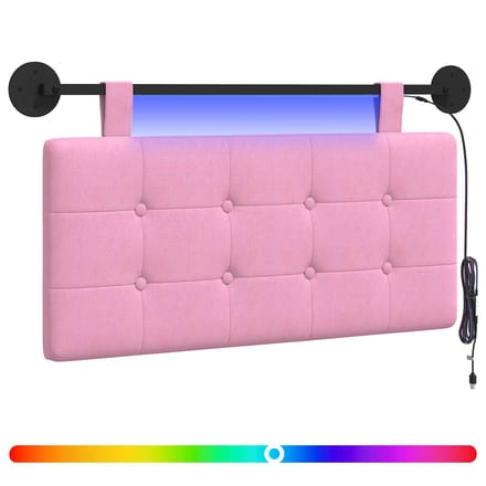 vidaXL - Hangend - hoofdbord - Met - LED-verlichting - Roze - Stof