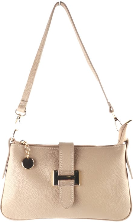 Echt lederen handtas Tirza - Made in Italy - Taupe