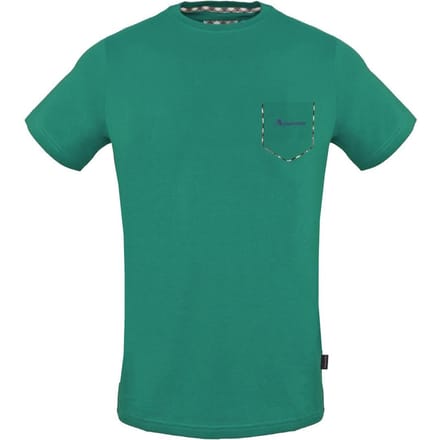 Aquascutum Heren Geruit Zak T-Shirt (Groen)