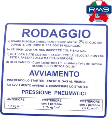 Autocollant stickers pour Scooter Piaggio 125 Cosa 1988 à 1991 Neuf