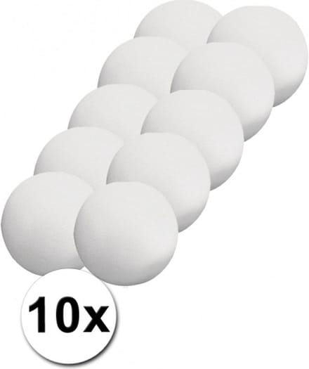 Piepschuim bol/bal - 10x - wit - D7 cm - styropor - hobby figuren - DIY - knutselen - basis materiaal