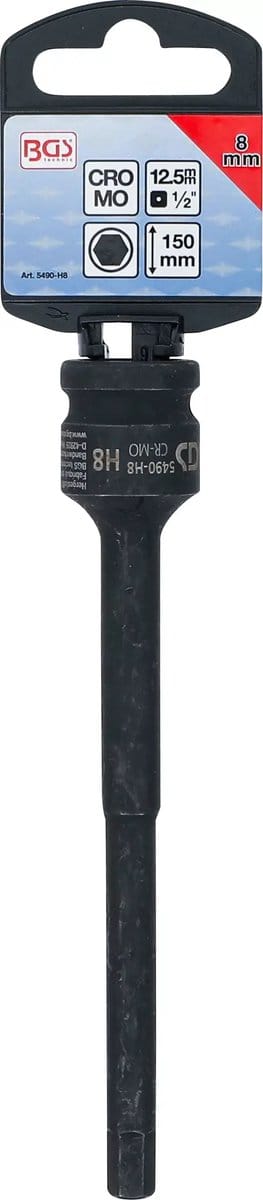 BGS Kracht dopsleutelbit - lengte 150 mm - 1/2 - binnenzeskant 8 mm