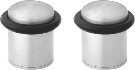AMIG Deurstopper/deurbuffer - 2x - D30mm - inclusief schroeven - mat rvs