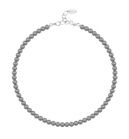ARLIZI 1186 Parelketting - Dames - 925 Zilver - 44 cm - 6 mm - Grijs