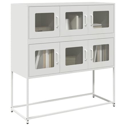 vidaXL - Dressoir - 100,5x39x107 - cm - koudgewalst - staal - wit