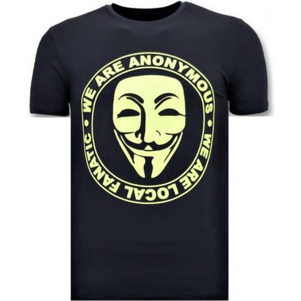 Exclusief Heren T-shirt - We Are Anonymous - Blauw