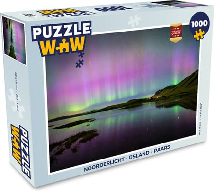 Puzzel Noorderlicht - IJsland - Paars - Legpuzzel - Puzzel 1000 stukjes volwassenen