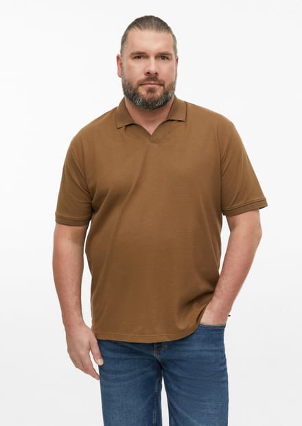 Polo met gestructureerd jacquard en ribgebreide randen s.Oliver