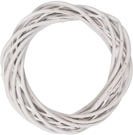 Clayre & Eef Krans Ø 20x4 cm Wit Rotan