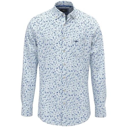 Fynch-Hatton Overhemd Mini Flower Pattern Splashy Ocean / male