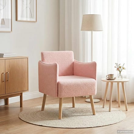 vidaXL - Accentstoel - Roze - Bouclé