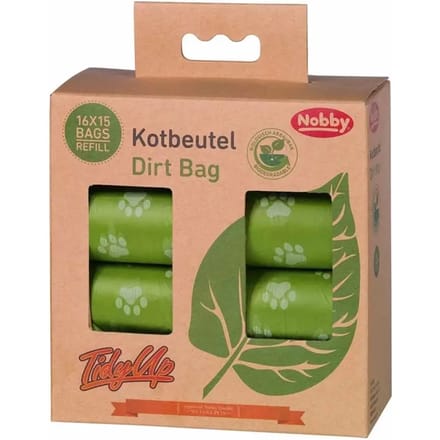 Nobby TidyUp hondenpoepzakjes biologisch afbreekbaar, Groen 16 rollen