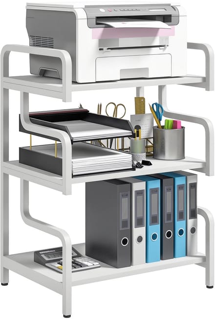 HOMCOM Printerstandaard - Staal - 55x40x77cm - Wit