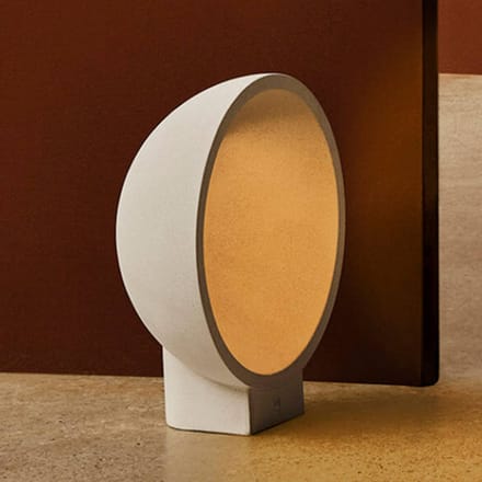 FARO BARCELONA Gaia LED sokkellamp, grijs, beton, hoogte 38,8 cm