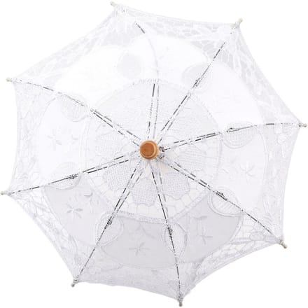 Lady Wedding Lace Umbrella Parasol Zonneschermen Feest Bruidsfoto's Decor(Wit Klein) Small wit