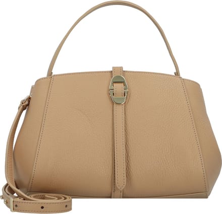 COCCINELLE Leren Handtas Schoudertas Chara Handbag Grained Leather Fresh Beige