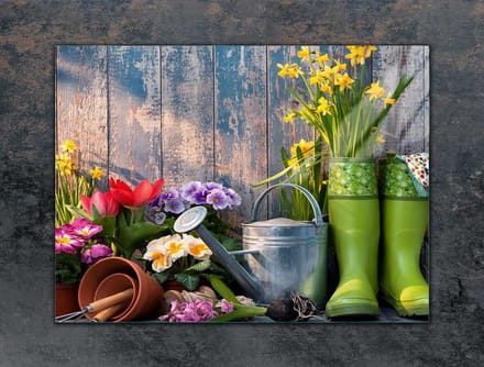 TMK ArtDeko - Keukenbeschermer van Glas - 70x52 cm - Tuinontwerp