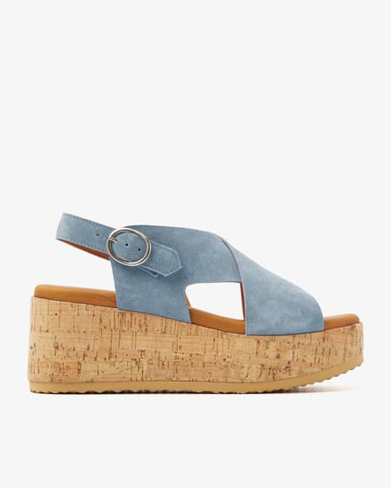 VIA VAI Sissel Raise Sandalen Dames - Suède - Blauw - Maat 42