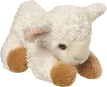 Nature Planet Pluche kleine schaap/Lammetje knuffel - wit - 14 cm - dieren - schapen