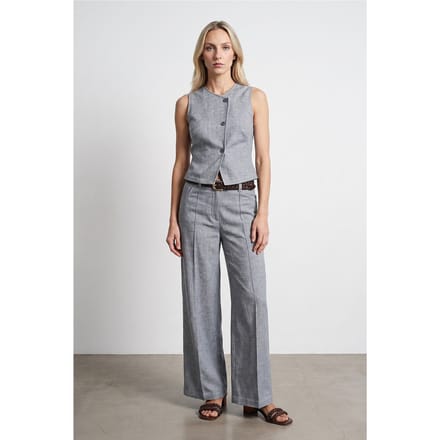 Hoge Taille Wijde Pantalon met Plissé