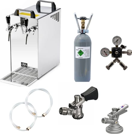 Complete set - Biertap - Kontakt 40 - 2-kraans, 50 liter/u - met Fustkoppeling Type D, KeyKeg