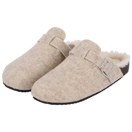 Dames instap huispantoffels - Vilt - Beige / 39/40