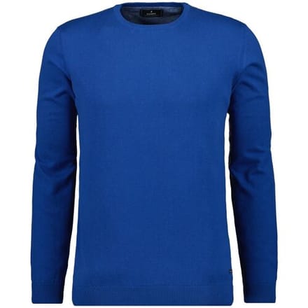 Ragman Trui Supersoft Knit Pullover Knitted Elbow Patches Blauw / male