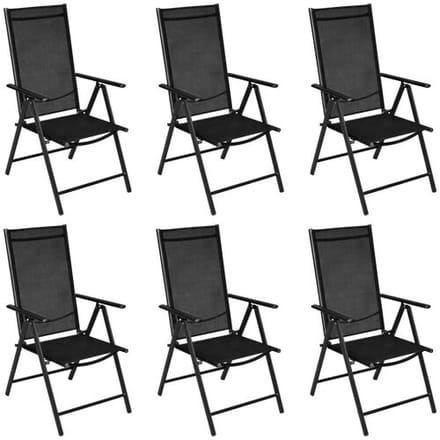 vidaXL - 7-delige - Tuinset - aluminium - zwart