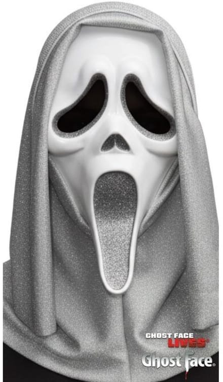 Ghost Face® Scream Glitter Masker Zilver