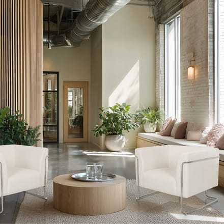 Loungestoel Curacao Cord 1-Zits Stof Wit hjh OFFICE
