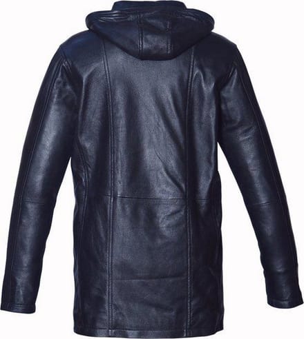 Urban 5884® - Parka - Winterjas Dames - Lang model - Echt Lams Leer - Capuchon - Zwart - Maat M