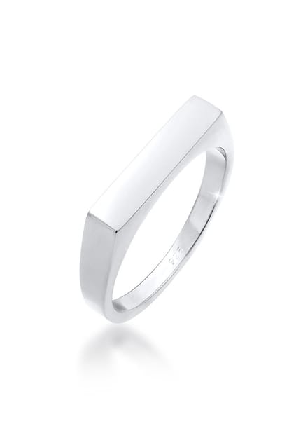 Elli - Ring - Dames Zegel Hoekig Geo Ontwerp Basis in 925 Sterling Zilver - Dames