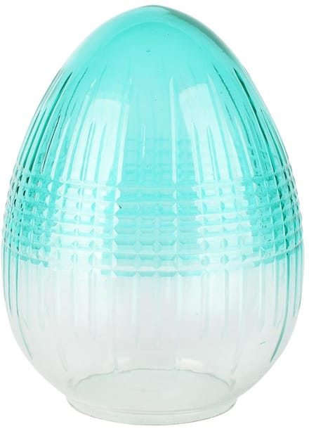 Dekoratief | Deco ei 'Blue Glow', transparant, glas, 15x15x20cm | A258370