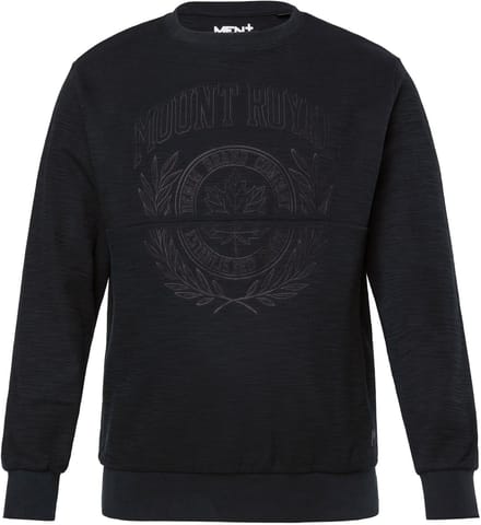 Men Plus - Heren - Sweatshirt borduursel op de borst - Zwart - Maat L
