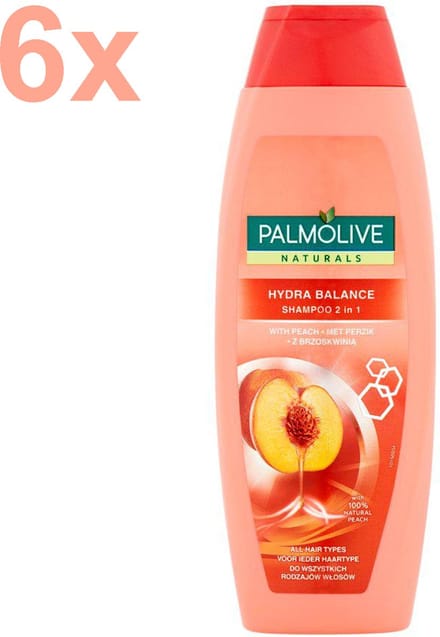 Palmolive Naturals - Shampoo - 2 in 1 - Hydra Balance - Perzik - 6x 350ml