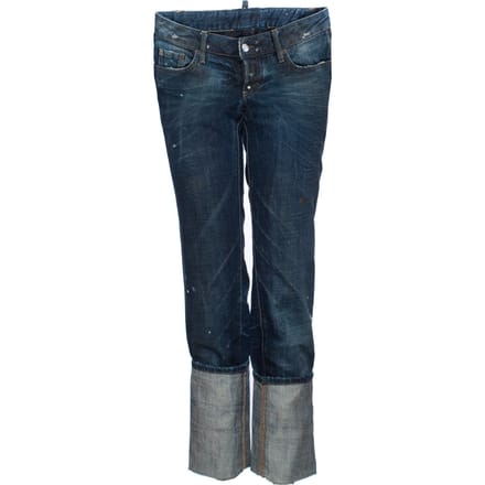 Dsquared2, blauwe jeans met extra hoge omgeslagen pijpen in maat IT42/S.