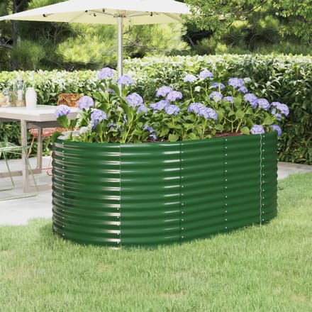 vidaXL - Plantenbak - 175x100x68 - cm - gegalvaniseerd - staal - groen