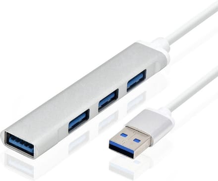 TOJ USB Hub / Poorten Verdeler / USB Splitter - 4 Extra USB 3.0 Poorten - Zilver