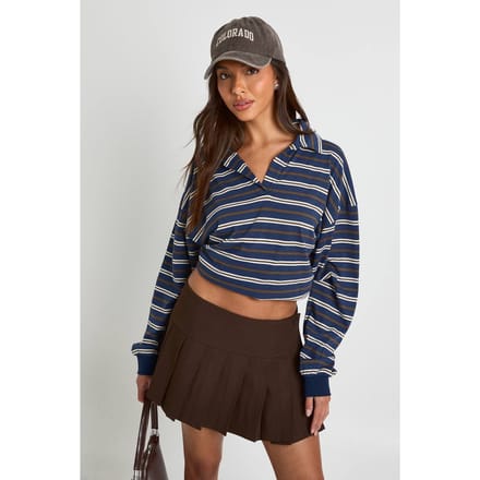 boohoo Dames Plisse mini-rok | Chocoladebruin | Maat: 42