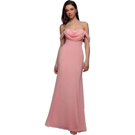 Damesjurk Goddiva Chiffon Bardot Cowl