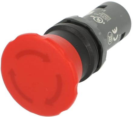 Noodstop Knop - Drukknop Schakelaar - Machine Veiligheid - Draai Ontgrendeling - 40mm Mushroom - Rood