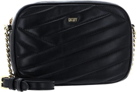 DKNY Leren Schoudertas Sara Camera Bag Blk / Gold Zwart
