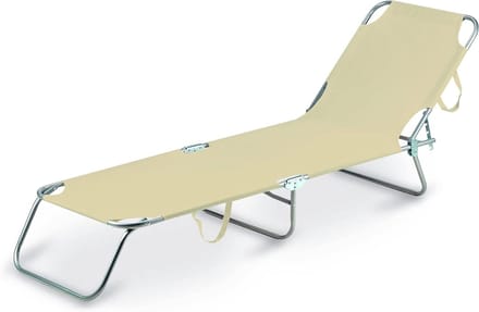 Vouwbed - Opklapbed - Extra Slapen - Stevig Stalen Frame - 188x55x24 cm - Beige