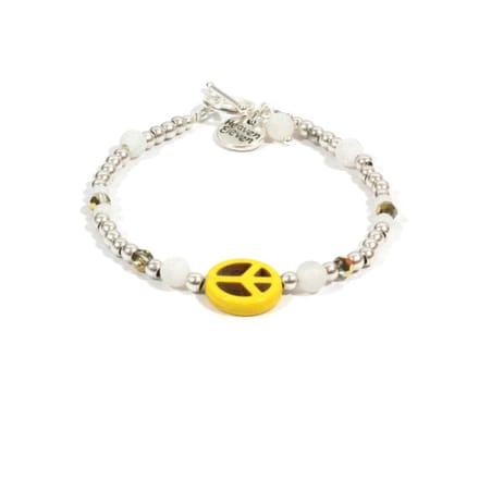 Heaven Eleven - dames - Armband - zilver - plating - wit - yellow - peace