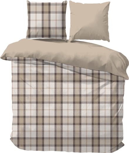 iSleep Dekbedovertrek Kees - Eenpersoons - 140x200/220 cm - Zand