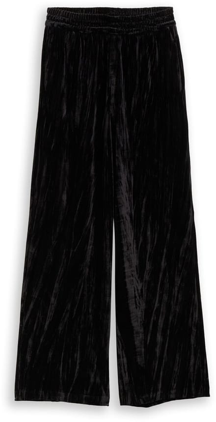 Tom Tailor Denim - Wijde fluwelen broek - Maat S - deep black