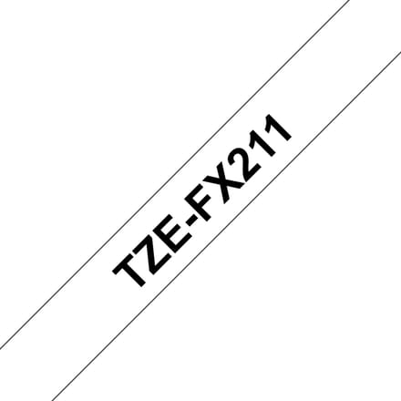 TZ-FX211 6mm - black on white - flexible (8m)